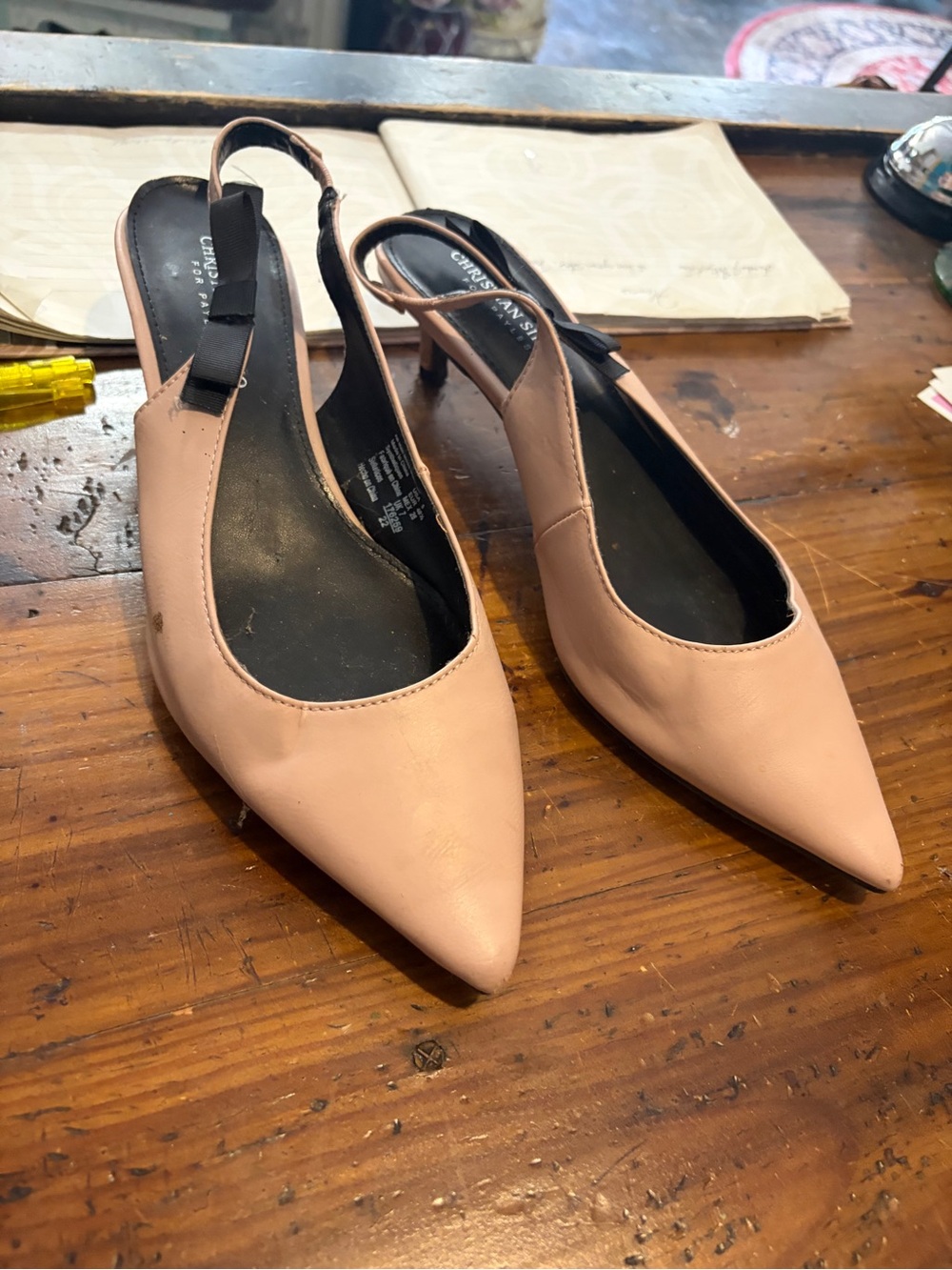 Christian Siriano Blush Pink Pointed Slingback Heels